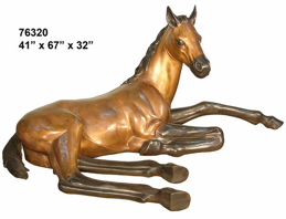 Bronze Horse Lying down Statue